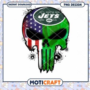 NY Jets Punisher Skull PNG Design