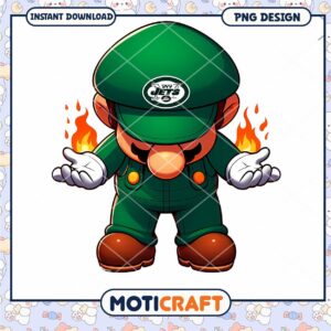 NY Jets Mario PNG Design Instant Download
