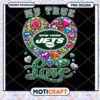 NY Jets Jeweled Heart PNG Design