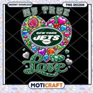 NY Jets Jeweled Heart PNG Design