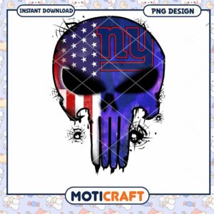 NY Giants Punisher Skull PNG Design