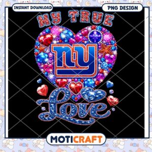 NY Giants Jewel Heart PNG Design