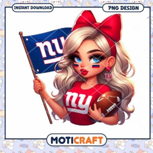 NY Giants Girl PNG Sublimation Design