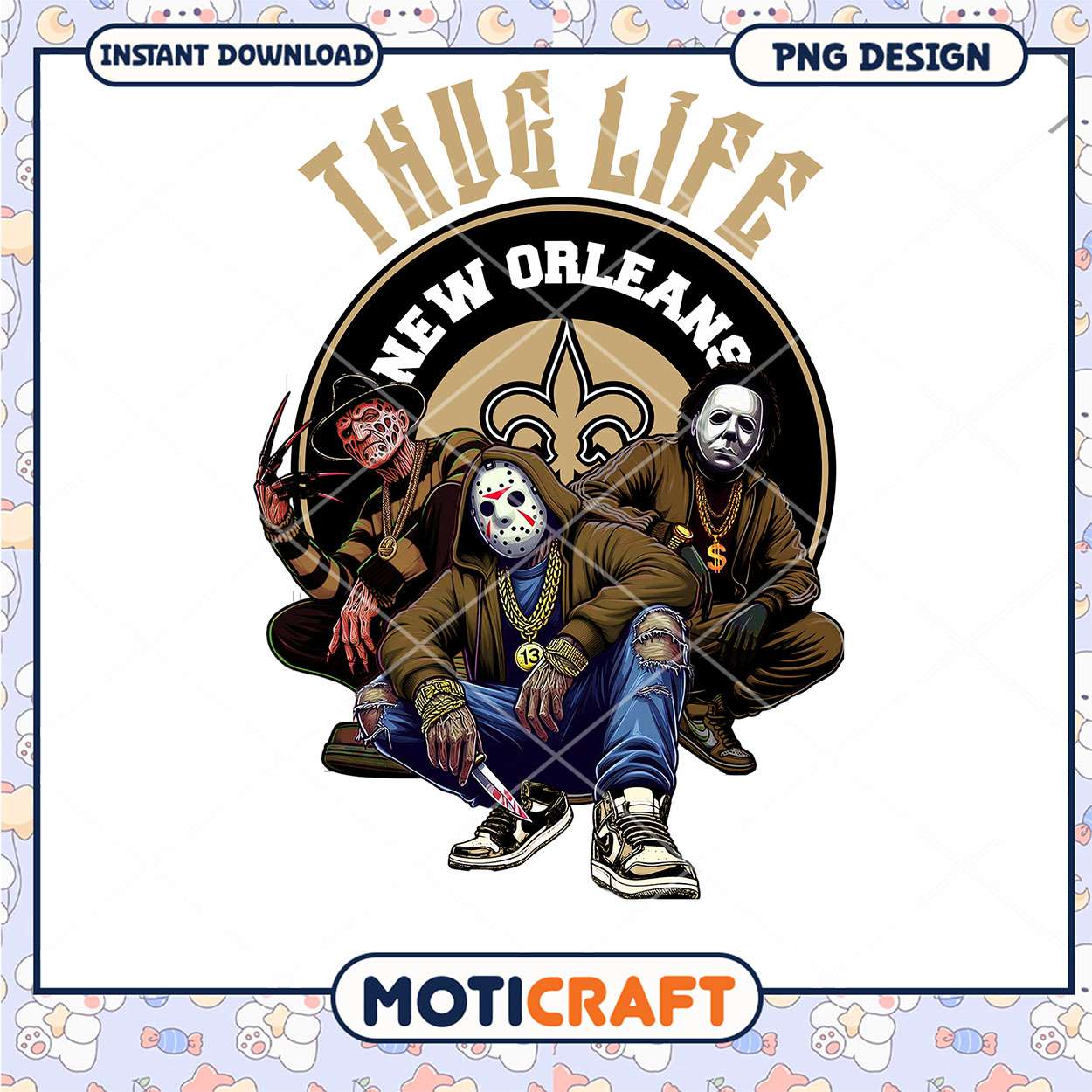 New Orleans Thug Life PNG Design New Orleans Thug Life PNG Design