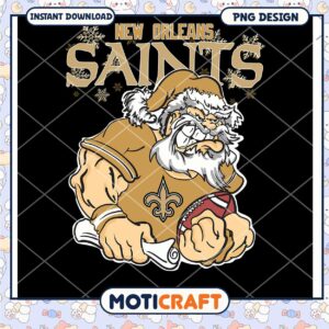 New Orleans Saints Santa PNG Design