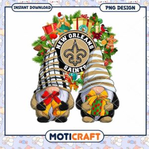 New Orleans Saints Gnomes Christmas PNG