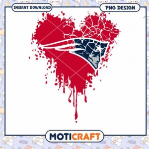 New England Patriots Heart Design PNG Instant Download Art 2023