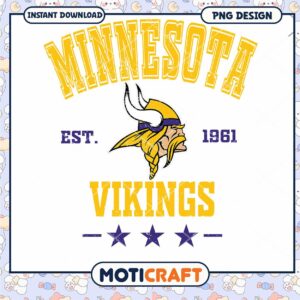Minnesota Vikings Retro Design PNG Instant Download for Fans