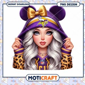Minnesota Vikings Girl PNG Sublimation