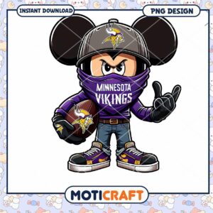 Minnesota Vikings Cartoon Character PNG for Instant Download Design