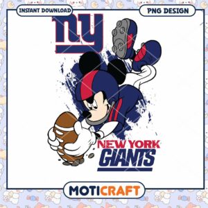 Mickey Mouse NY Giants PNG Football Design