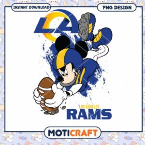 Mickey Mouse LA Rams PNG Football Design