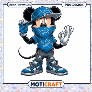 Mickey Mouse Detroit Lions PNG Design