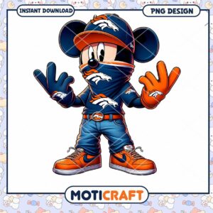 Mickey Mouse Broncos PNG Design