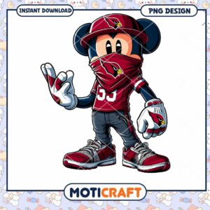 Mickey Mouse Arizona Cardinals PNG Instant Download Design File