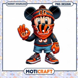 Mickey Bengals PNG Sublimation Design