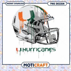 Miami Hurricanes Helmet PNG Design