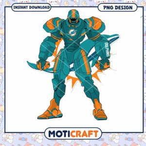 Miami Dolphins Robot PNG Design