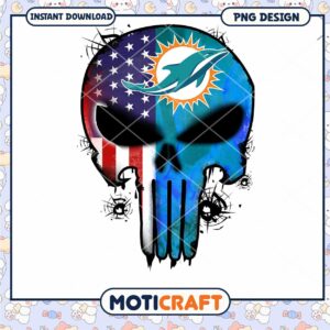 Miami Dolphins Punisher Skull PNG