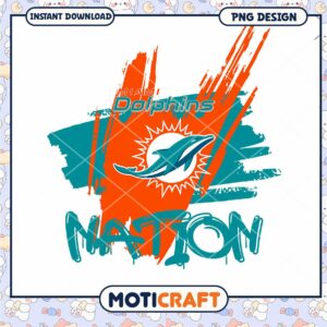 Miami Dolphins Nation PNG Design Instant Download Art Graphic