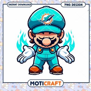 Miami Dolphins Mario PNG Design