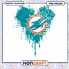 Miami Dolphins Heart PNG Sublimation