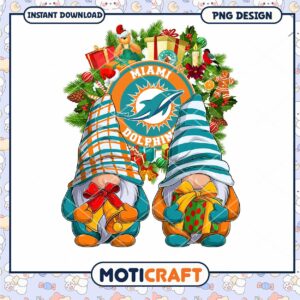Miami Dolphins Gnomes Christmas PNG