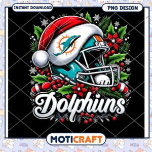 Miami Dolphins Christmas PNG Sublimation