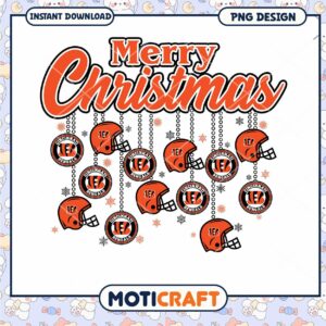Merry Christmas Bengals PNG Design