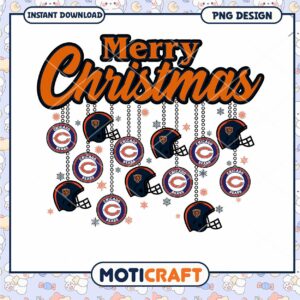 Merry Christmas Chicago Bears PNG Design Instant Download Gift