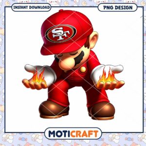 Mario 49ers PNG Design Instant Download