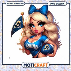 Los Angeles Rams Girl PNG Design