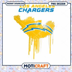 Los Angeles Chargers Watercolor Art PNG Instant Download Design