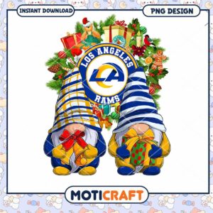 Los Angeles Rams Christmas Gnomes PNG