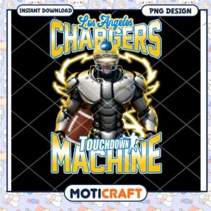 Los Angeles Chargers Robot PNG Sublimation
