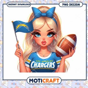 Los Angeles Chargers Girl PNG Design