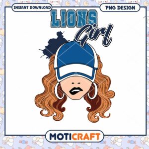 Lions Girl PNG Sublimation Design