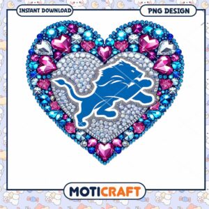 Lions Heart Rhinestone PNG Design