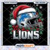 Lions Christmas Helmet PNG Design