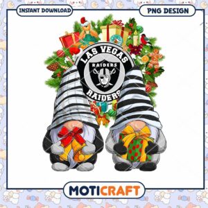 Las Vegas Raiders Christmas Gnomes PNG