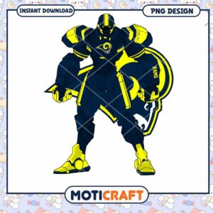 LA Rams Robot PNG Design Instant Download