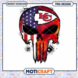 KC Chiefs Punisher Skull PNG Design