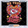 KC Chiefs Rhinestone Heart PNG Design
