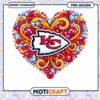 KC Chiefs Heart Rhinestone PNG Design