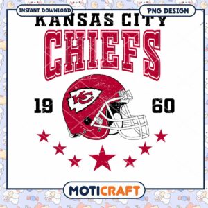 Kansas City Chiefs Vintage Helmet Design Instant Download PNG