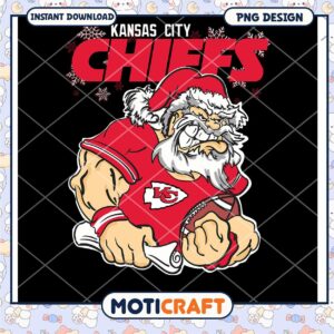 Kansas City Chiefs Santa PNG Design