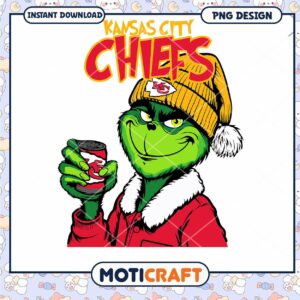 Kansas City Chiefs Grinch PNG Design for Instant Download Art
