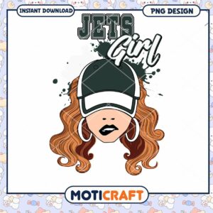 Jets Girl PNG Design Sublimation