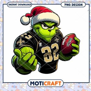 Grinch Saints Football PNG Design