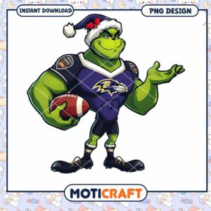 Grinch Ravens Football PNG Design